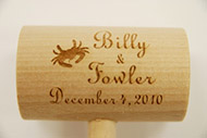 custom personzalized  laser engraved crab mallets